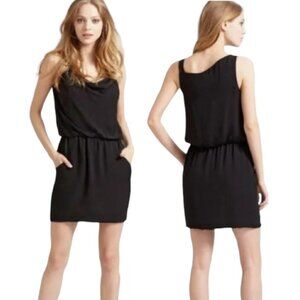 Theory‎ Casual Dress sz 2 Draped Neck Jaylyn Rove Mini Pockets Asymmetrical